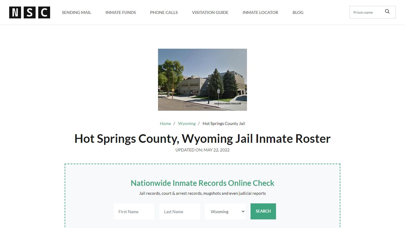 Hot Springs County, Wyoming Jail Inmate List