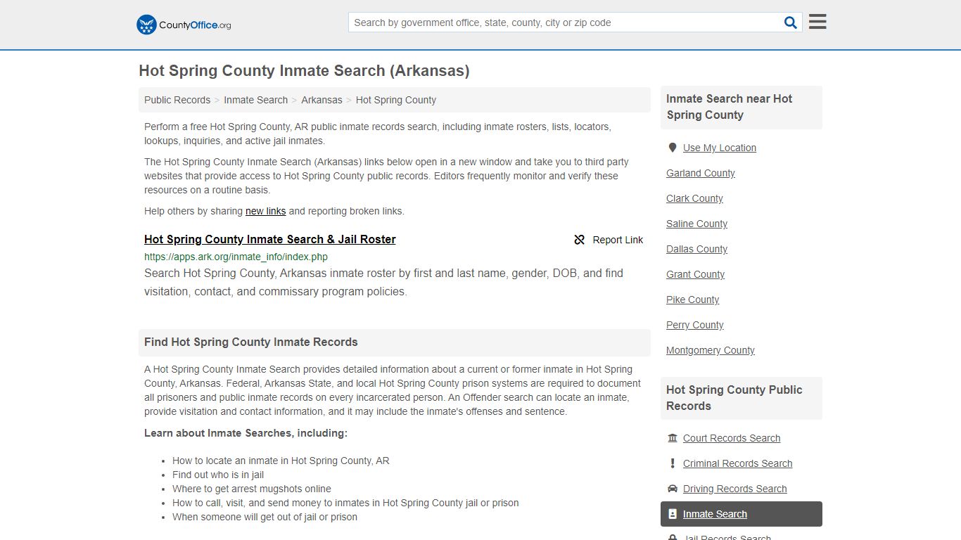 Inmate Search - Hot Spring County, AR (Inmate Rosters ...